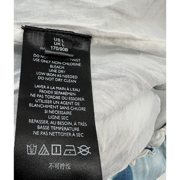 Pilcro Skirt Womens L Boho Ruffle Tie Dye Blue‎ White Peasant Feminine Smocked - Picture 6 of 8